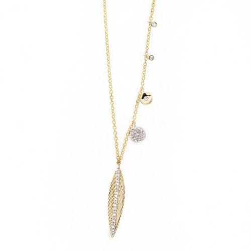 Diamond Feather Necklace