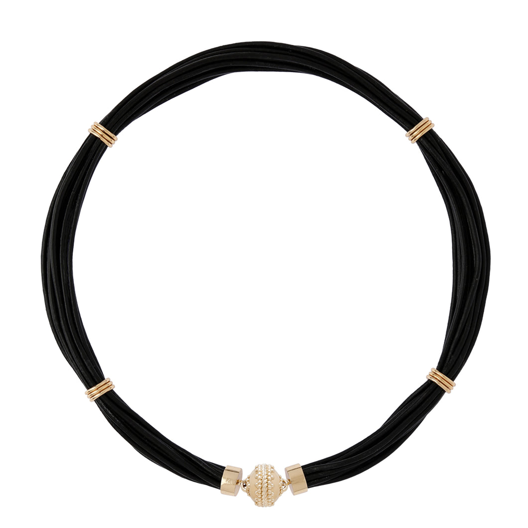 The Aspen Leather Jet Black Necklace